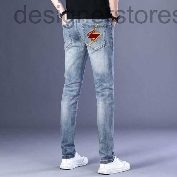 men's jeans designer spring and summer embroidered jeans men's elastic slim leg straight pants idc2, Blue
men's jeans designer spring and summer embroidered jeans men's elastic slim leg straight pants idc2, Blue