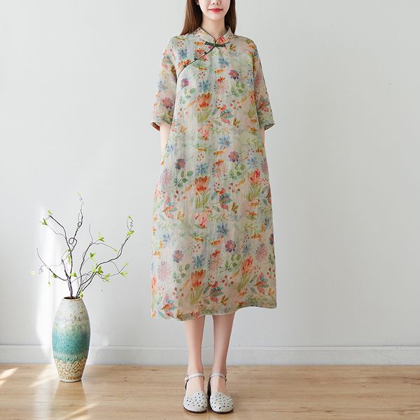 casual dresses arrival stand collar print floral chinese style fashion women casual summer dress robe cheongsam office lady work dress 23031, Black;gray
casual dresses arrival stand collar print floral chinese style fashion women casual summer dress robe cheongsam office lady work dress 23031, Black;gray