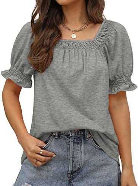 womens t-shirt summer loose fit casual short sleeve trendy square neck shirts woman t shirt no printf1o4, White
womens t-shirt summer loose fit casual short sleeve trendy square neck shirts woman t shirt no printf1o4, White