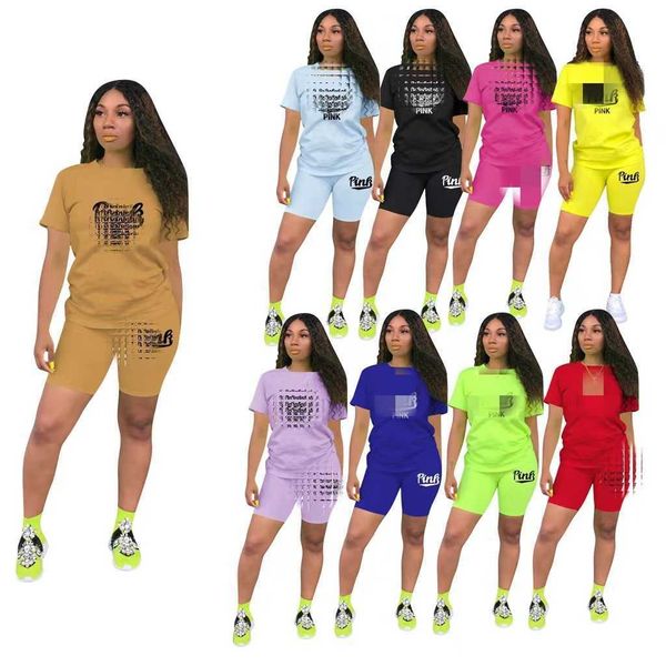 2023 fashion casual sports shorts short-sleeved pink printed cotton two-piece set, White
2023 fashion casual sports shorts short-sleeved pink printed cotton two-piece set, White