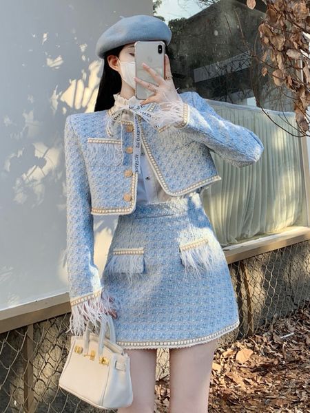 two piece dress small fragrance tweed two piece sets women outfits fashion sweet short jacket coat mini skirt 2 piece suits 230316, White
two piece dress small fragrance tweed two piece sets women outfits fashion sweet short jacket coat mini skirt 2 piece suits 230316, White