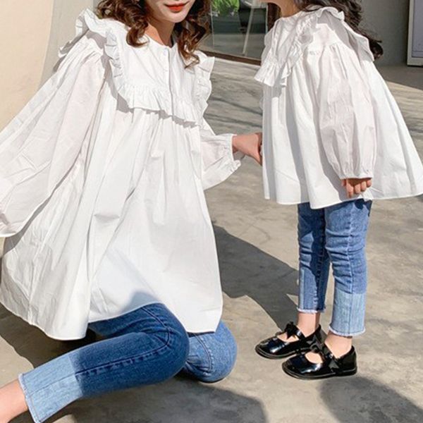 family matching outfits korean autumn parent-child dress fashionable foreign style loose ruffle women's long sleeve baby shirt 230316, Blue
family matching outfits korean autumn parent-child dress fashionable foreign style loose ruffle women's long sleeve baby shirt 230316, Blue