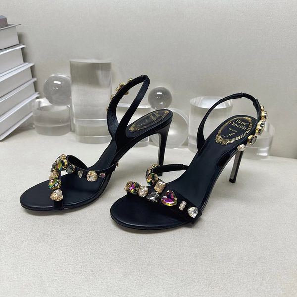 rene crystal lamp snake strass sandals rear strap high-heeled sandals leather outsole heeled mules for women luxury designer sandals factory, Black
rene crystal lamp snake strass sandals rear strap high-heeled sandals leather outsole heeled mules for women luxury designer sandals factory, Black