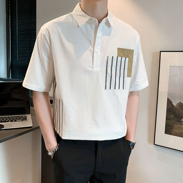 men's polos fashion lapel button spliced striped loose polo shirts men's clothing spring casual pullovers all-match t-shirt 230316, White;black
men's polos fashion lapel button spliced striped loose polo shirts men's clothing spring casual pullovers all-match t-shirt 230316, White;black