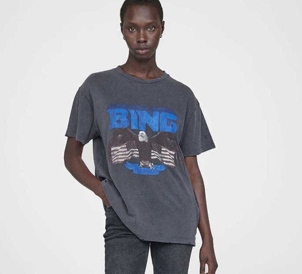 2023ss anine bing niche eagle letter print t shirt vintage stir-fried snowflake women designer short-sleeved t-shirt cotton summer tee top, White
2023ss anine bing niche eagle letter print t shirt vintage stir-fried snowflake women designer short-sleeved t-shirt cotton summer tee top, White