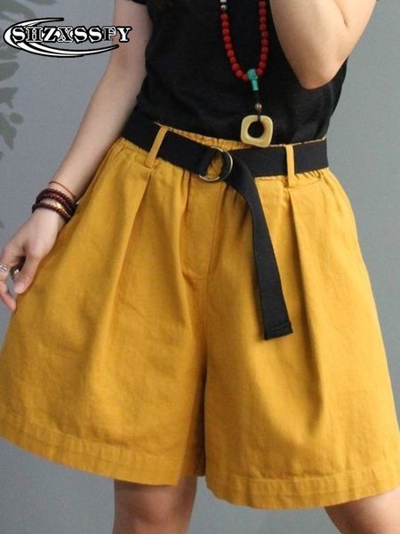 women's shorts cotton and linen summer solid casual the high waist short yellow loose fashion lady clothing 230314, White;black
women's shorts cotton and linen summer solid casual the high waist short yellow loose fashion lady clothing 230314, White;black
