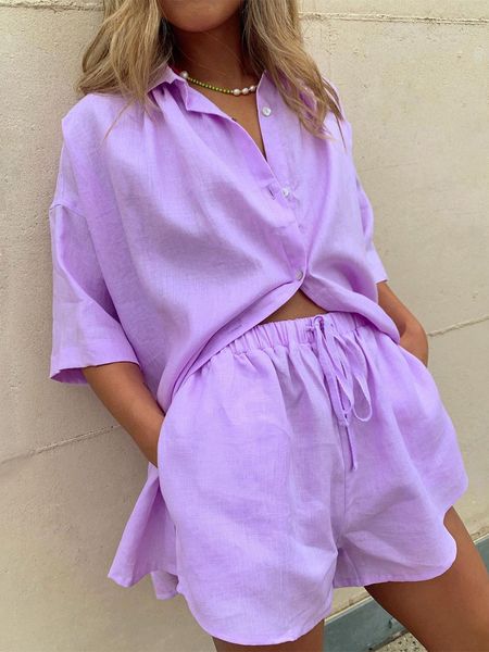 women's two piece pants stylish cotton casual women two piece short sets summer high waist purple shirt suit set fashion 2 pieces sets, White
women's two piece pants stylish cotton casual women two piece short sets summer high waist purple shirt suit set fashion 2 pieces sets, White