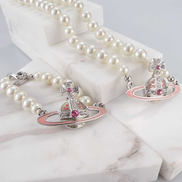 western empress dowager vivienne pink paint saturn pearl bracelet punk temperament net red ins women's style, Black
western empress dowager vivienne pink paint saturn pearl bracelet punk temperament net red ins women's style, Black