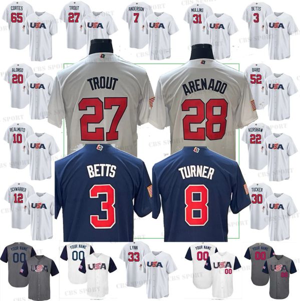 custom usa 2023 world baseball classic baseball jersey mike trout clayton kershaw paul goldschmidt nolan arenado j. t. realmuto trea turner, Blue;black
custom usa 2023 world baseball classic baseball jersey mike trout clayton kershaw paul goldschmidt nolan arenado j. t. realmuto trea turner, Blue;black