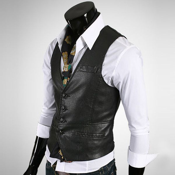 mens vests chaleco hombre pu leather vests for men slim fit mens suit vest male waistcoat gilet homme formal business jacket mens vest 23031, Black;white
mens vests chaleco hombre pu leather vests for men slim fit mens suit vest male waistcoat gilet homme formal business jacket mens vest 23031, Black;white