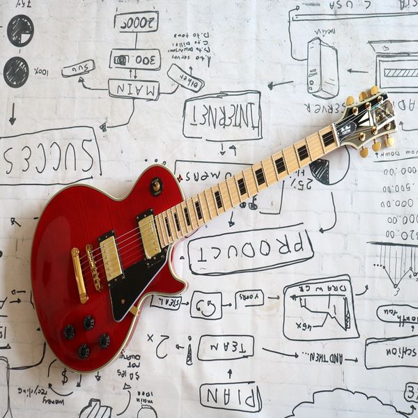 red classic piano type upgraded pickup maple fingerboard six-string electric guitar, customizable
red classic piano type upgraded pickup maple fingerboard six-string electric guitar, customizable