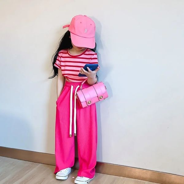 clothing sets girls suit summer baby striped t shirt wide leg straight pants 2pcs girl short sleeved outfits children 230310, White
clothing sets girls suit summer baby striped t shirt wide leg straight pants 2pcs girl short sleeved outfits children 230310, White