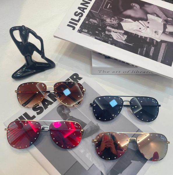 

quay sunglasses brand vintage pilot sun glasses polarized uv400 fashion men women glass lenses with box, White;black