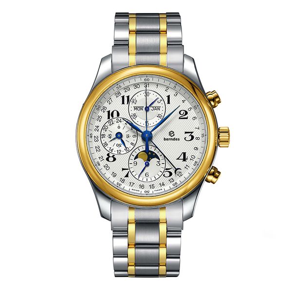 watch business men's automatic multifunctional watch, the sun, moon and stars show work party suitable for wearing waterproof design, Slivery;brown
watch business men's automatic multifunctional watch, the sun, moon and stars show work party suitable for wearing waterproof design, Slivery;brown