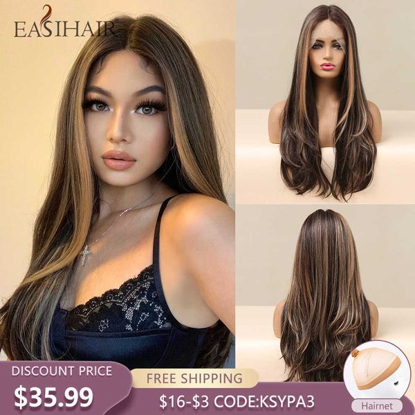 synthetic wigs easihair long brown lace front synthetic natural hair wigs blonde highlight frontal wig for women cosplay high density 230227, Black
synthetic wigs easihair long brown lace front synthetic natural hair wigs blonde highlight frontal wig for women cosplay high density 230227, Black
