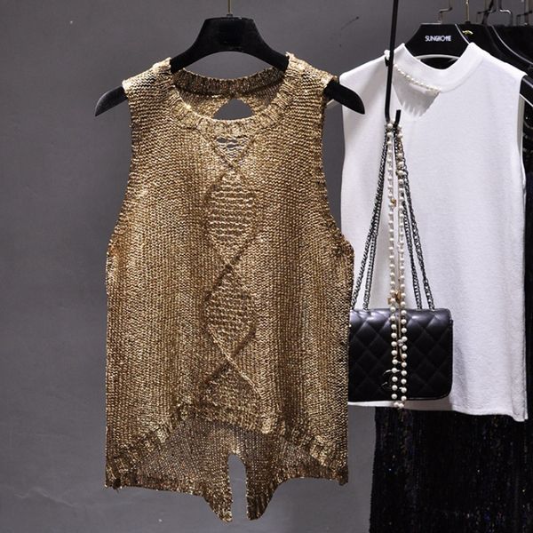 women's tanks camis spring and summer cut-out round-neck slit irregular sequins camisole transparent loose sleeveless tank femme 230316, White
women's tanks camis spring and summer cut-out round-neck slit irregular sequins camisole transparent loose sleeveless tank femme 230316, White