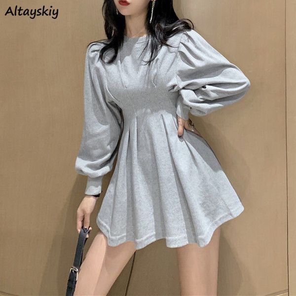 casual dresses women mini dresses puff sleeve solid pleated gentle temper fashion korean style sweet streetwear leisure a-line slim elegant, Black;gray
casual dresses women mini dresses puff sleeve solid pleated gentle temper fashion korean style sweet streetwear leisure a-line slim elegant, Black;gray