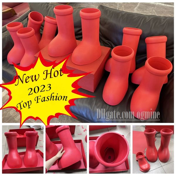 2023 big red boot mens womens designer mschf thick bottom rubber flat platform rain bootie oversized boots big size shoe booties fashion ast, Black
2023 big red boot mens womens designer mschf thick bottom rubber flat platform rain bootie oversized boots big size shoe booties fashion ast, Black