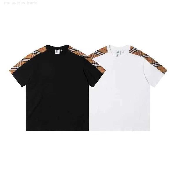 bburbry luxury designer shirt new springsummer round neck plaid panel cotton fashion short tshirt casual versatile loose unisex, White;black
bburbry luxury designer shirt new springsummer round neck plaid panel cotton fashion short tshirt casual versatile loose unisex, White;black