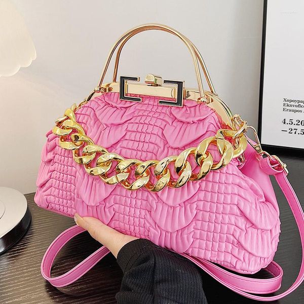 shoulder bags elegant women pink green gold thick chain crossbody totes pu leather pleat handbags lady clutch
shoulder bags elegant women pink green gold thick chain crossbody totes pu leather pleat handbags lady clutch