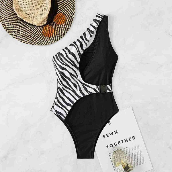 women's swimwear 2023 summer one-shoulder one-piece swimsuit zebra black plain cloth patchwork belt buckle bikini 2343 1 z764, White;black
women's swimwear 2023 summer one-shoulder one-piece swimsuit zebra black plain cloth patchwork belt buckle bikini 2343 1 z764, White;black