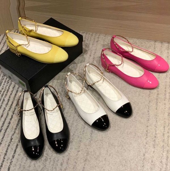 bright colors flats ballerina ballet shoes chain charm real leather ballerinas 2023 woman patent cap toe loafers designer mules logo sandal, Black
bright colors flats ballerina ballet shoes chain charm real leather ballerinas 2023 woman patent cap toe loafers designer mules logo sandal, Black