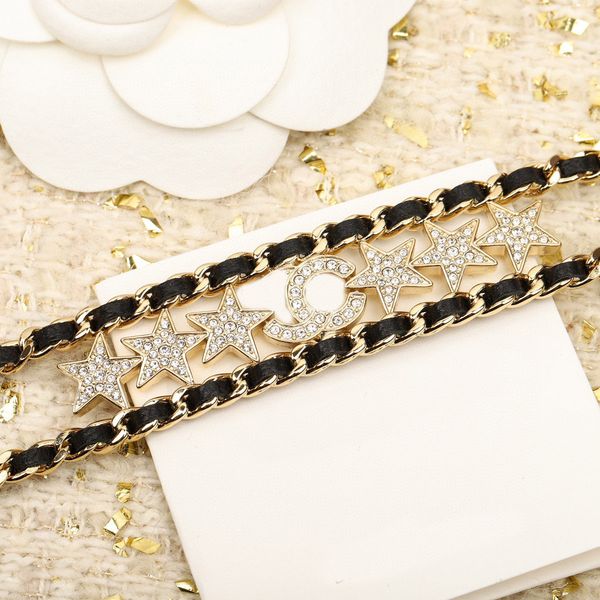 luxury quality charm pendant necklace with diamond and black genuine leather have box stamp ps7619a, Golden
luxury quality charm pendant necklace with diamond and black genuine leather have box stamp ps7619a, Golden