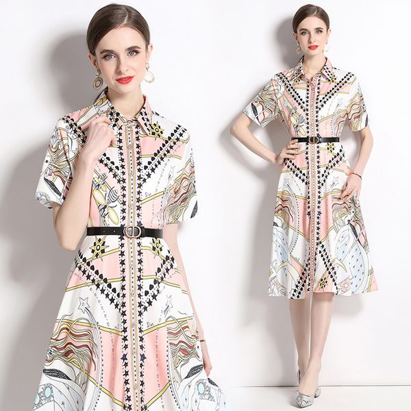 fashion printed single button shirt dress women short sleeve belt cardigan midi dresses designer runway elegant ladies casual office clothes, Black;gray
fashion printed single button shirt dress women short sleeve belt cardigan midi dresses designer runway elegant ladies casual office clothes, Black;gray