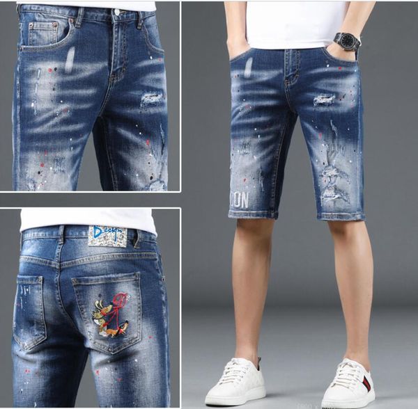 men's jeans short summer broken-hole embroidered denim shorts men's breeches knee length pants slim pants men gzh7shx387, Blue
men's jeans short summer broken-hole embroidered denim shorts men's breeches knee length pants slim pants men gzh7shx387, Blue