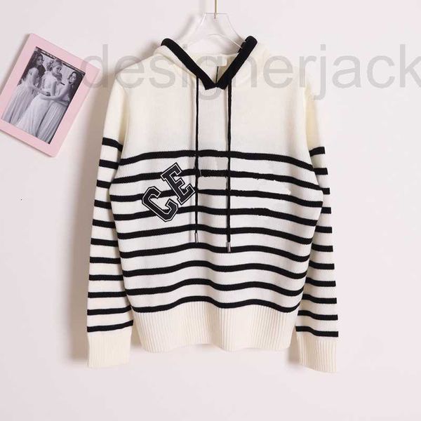 women's knits & tees designer hat long sleeve spring new contrast stripe relaxed hooded knitted sweater w6tb, White
women's knits & tees designer hat long sleeve spring new contrast stripe relaxed hooded knitted sweater w6tb, White