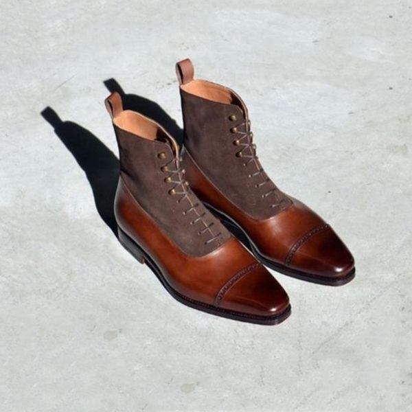 new brown men short boots black flock lace-up square toe business ankle boots for men bottes pour hommes, Red;white
new brown men short boots black flock lace-up square toe business ankle boots for men bottes pour hommes, Red;white