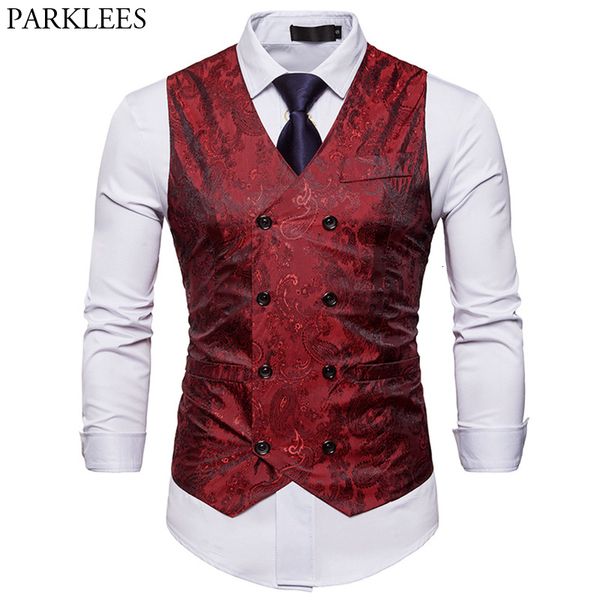 men's vests men's red paisley double breasted dress vest brand slim fit formal business sleeveless waistcoat men chaleco hombre 2x, Black;white
men's vests men's red paisley double breasted dress vest brand slim fit formal business sleeveless waistcoat men chaleco hombre 2x, Black;white