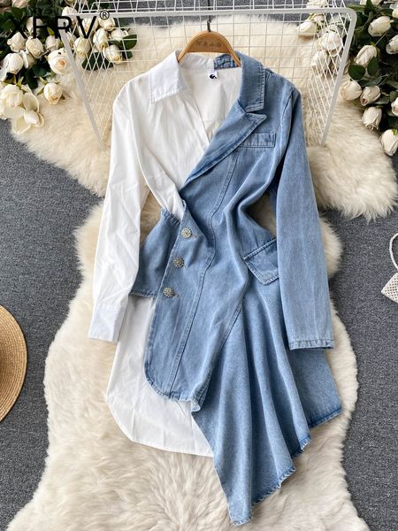 casual dresses xfpv women's irregular long sleeved stitching denim temperament dress female temperament sweet korea chic summer sm3272, Black;gray
casual dresses xfpv women's irregular long sleeved stitching denim temperament dress female temperament sweet korea chic summer sm3272, Black;gray