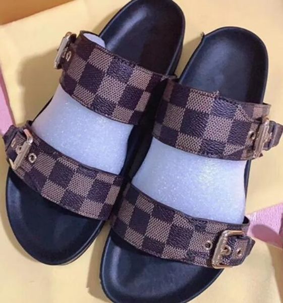 2023 new womens designers flat mule comfort beach sandal outdoor flats slippers 2 straps adjusted gold buckles monograms summer slides, Black
2023 new womens designers flat mule comfort beach sandal outdoor flats slippers 2 straps adjusted gold buckles monograms summer slides, Black