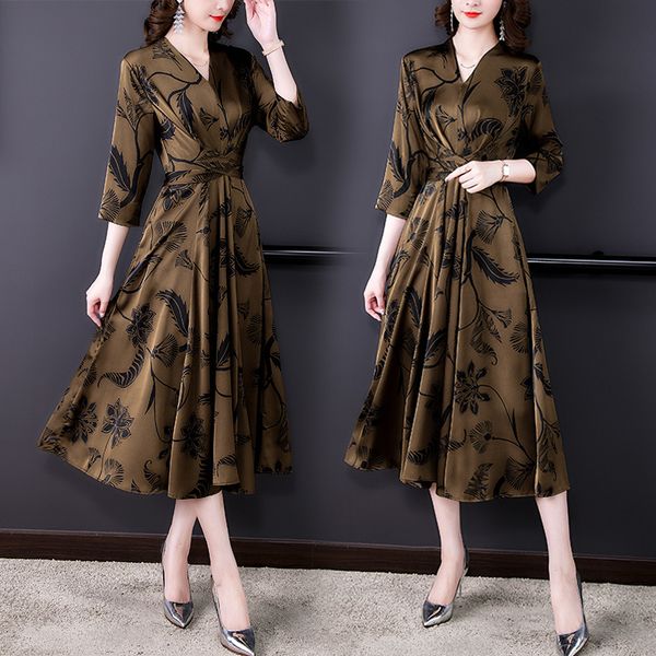 casual dresses women satin floral natural silk v-neck maxi dress spring summer vintage casual midi dresses elegant bodycon party vestidos 23, Black;gray
casual dresses women satin floral natural silk v-neck maxi dress spring summer vintage casual midi dresses elegant bodycon party vestidos 23, Black;gray