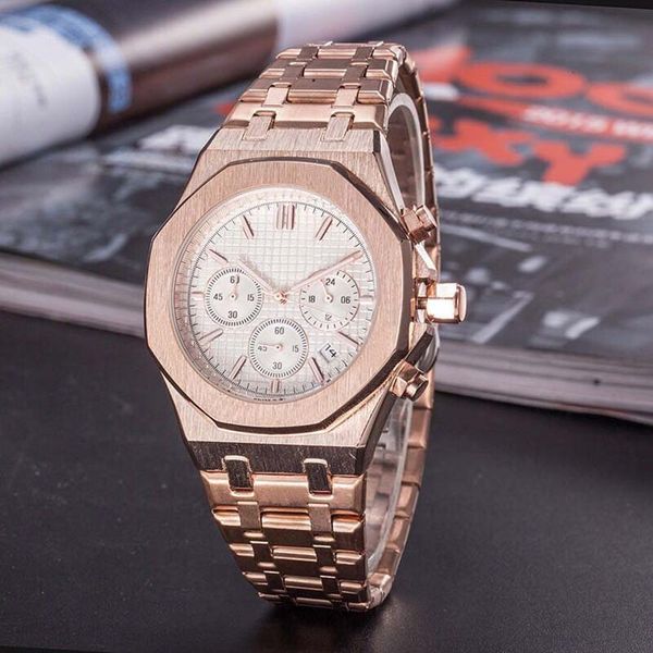 men's women watch rose gold stanless steel 42mm vk chronograph quartz movement sports men watches c1-26, Slivery;brown
men's women watch rose gold stanless steel 42mm vk chronograph quartz movement sports men watches c1-26, Slivery;brown