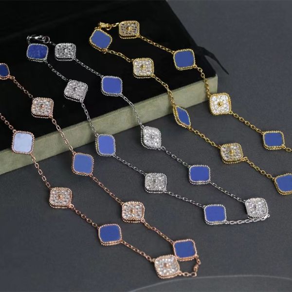 2023 new luxury crystal choker necklace 18k gold-plated charm female 10-flower clover necklace 316l titanium steel designer necklace, Golden;silver
2023 new luxury crystal choker necklace 18k gold-plated charm female 10-flower clover necklace 316l titanium steel designer necklace, Golden;silver