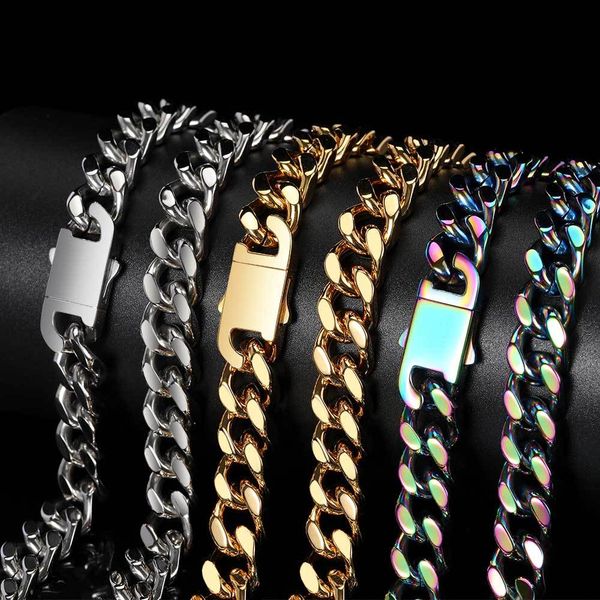designer accessories stainless steel cuban chain hip hop spring clasp four-sided grinding chain titanium steel men's necklace bracelet, Silver
designer accessories stainless steel cuban chain hip hop spring clasp four-sided grinding chain titanium steel men's necklace bracelet, Silver