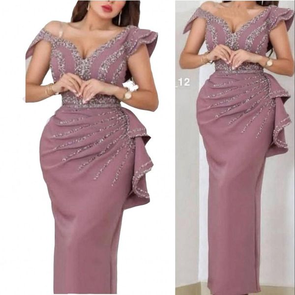 2023 dusty pink arabic dubai prom dresses off shoulder silver crystal beads cap sleeves plus size party evening gowns wear sheath ruffles fl, Black
2023 dusty pink arabic dubai prom dresses off shoulder silver crystal beads cap sleeves plus size party evening gowns wear sheath ruffles fl, Black