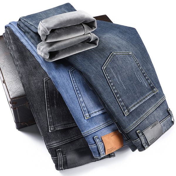 men's jeans classic men slim fit jeans fleece denim business fashion loose casual stretch pants male brand plus velvet warm trousers 23, Blue
men's jeans classic men slim fit jeans fleece denim business fashion loose casual stretch pants male brand plus velvet warm trousers 23, Blue