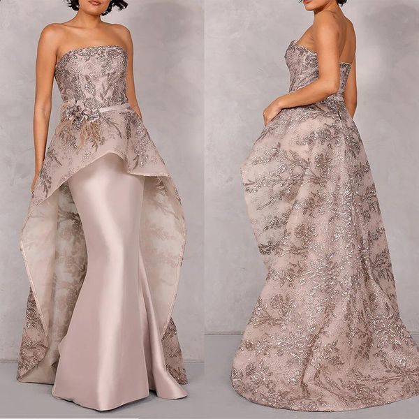 elegant mermaid prom dresses strapless satin with flower applicant belt zipper backless floor length gown plus size custom made party dress, Black
elegant mermaid prom dresses strapless satin with flower applicant belt zipper backless floor length gown plus size custom made party dress, Black