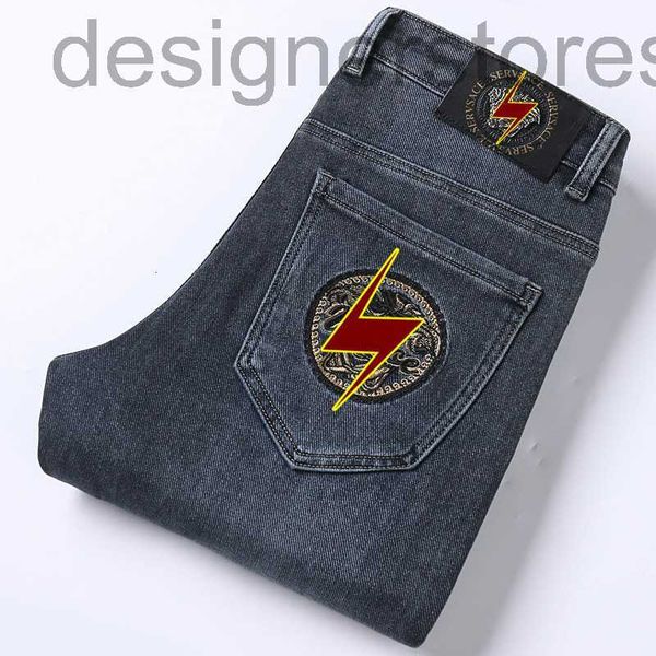 men's jeans designer new men's pure cotton jeans slim embroidery elastic small straight trousers fpjp, Blue
men's jeans designer new men's pure cotton jeans slim embroidery elastic small straight trousers fpjp, Blue