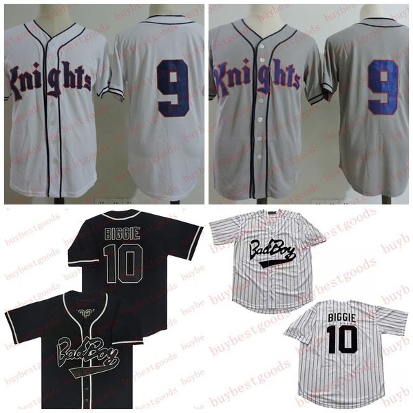 Image of Jersey Stitched Hobbs 9 Roy New York Knights Baseball Jersey 10 Biggie Bad Boy Film Jerseys Cheap