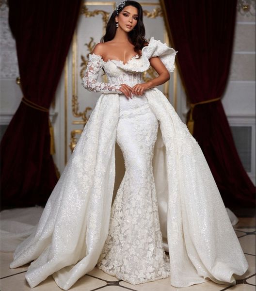 one shoulder lace mermaid wedding dresses elegant floor length bridal gowns custom made illusion dress vestido de novia, White
one shoulder lace mermaid wedding dresses elegant floor length bridal gowns custom made illusion dress vestido de novia, White