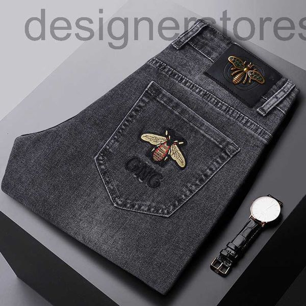 men's jeans designer embroidered men's jeans slim fit small leg european pants elastic o283, Blue
men's jeans designer embroidered men's jeans slim fit small leg european pants elastic o283, Blue