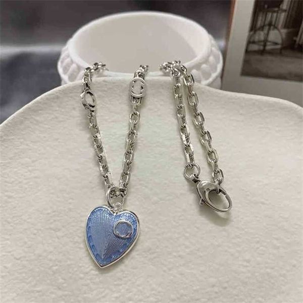 necklace interlocking women's necklace blue love enamel clavicle chain tanabata valentine's day webcast, Silver
necklace interlocking women's necklace blue love enamel clavicle chain tanabata valentine's day webcast, Silver