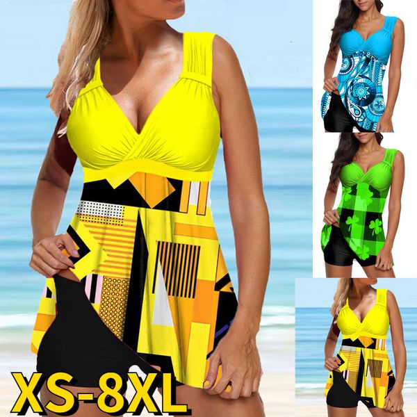 womens swimwear two pieces swimsuit women with skirt geometric printed tankini set swimwear female monokini suit beachwear swimming summer 2, White;black
womens swimwear two pieces swimsuit women with skirt geometric printed tankini set swimwear female monokini suit beachwear swimming summer 2, White;black
