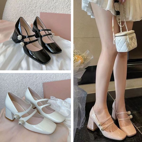 miu vintage mary jane shoes women chunky heel leather shoe square toe pumps female pearls casual vacation banquet ladies high heels shoes, Black
miu vintage mary jane shoes women chunky heel leather shoe square toe pumps female pearls casual vacation banquet ladies high heels shoes, Black