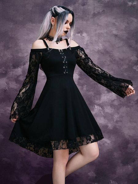 Casual Dresses Suspender Lace-up Goth Dress Women Long Princess Sleeves Sexy Lace Gothic Women's Tube Top Party, Green
Casual Dresses Suspender Lace-up Goth Dress Women Long Princess Sleeves Sexy Lace Gothic Women's Tube Top Party, Green