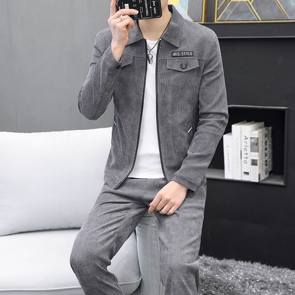 men's tracksuits spring and autumn style mens cardigan jacketspants corduroy sets men solid suit casual sweat suits male 4 colors s3xl, Gray
men's tracksuits spring and autumn style mens cardigan jacketspants corduroy sets men solid suit casual sweat suits male 4 colors s3xl, Gray